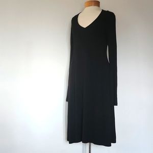 KAREN KANE Designer Long Sleeve Knee Length Black Dress Medium